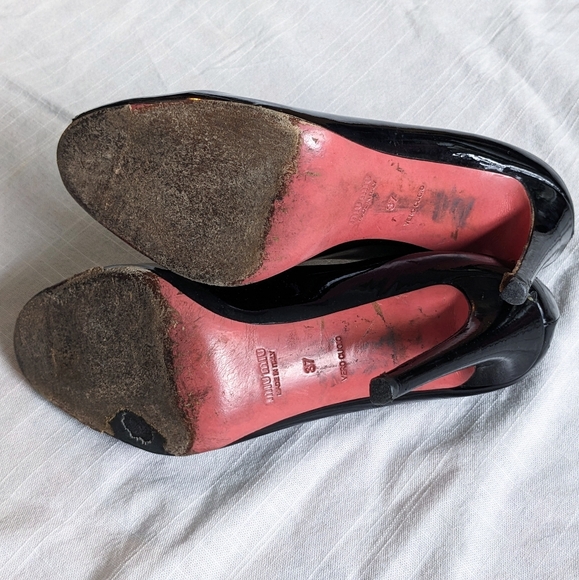 Miu Miu Patent Leather Peep Toe Pumps - Picture 4 of 6